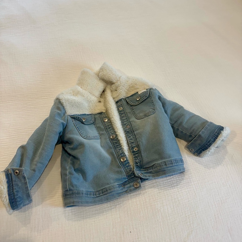 Kids Denim Sherpa-Lined Jacket 7 for All Mankind. Adorable girls jacket!